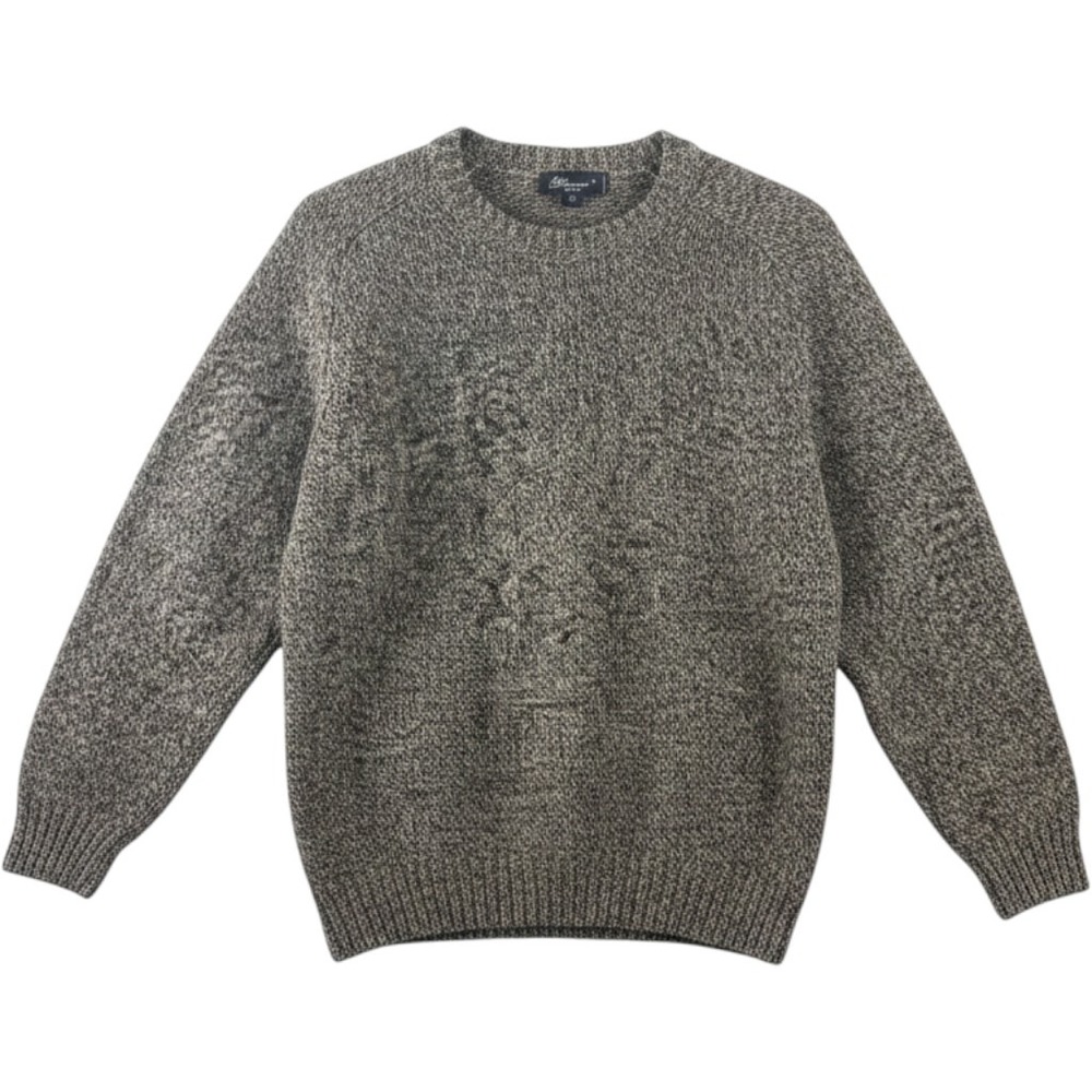 Blumarine Uomo Mens Wool Blend Marled Knit Crewneck Sweater Grey Made in Italy L